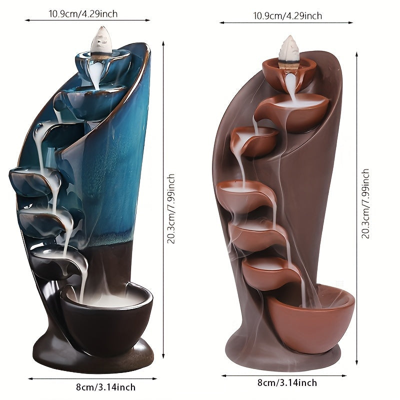 Quemador de Incienso de Cerámica en Cascada para Aromaterapia