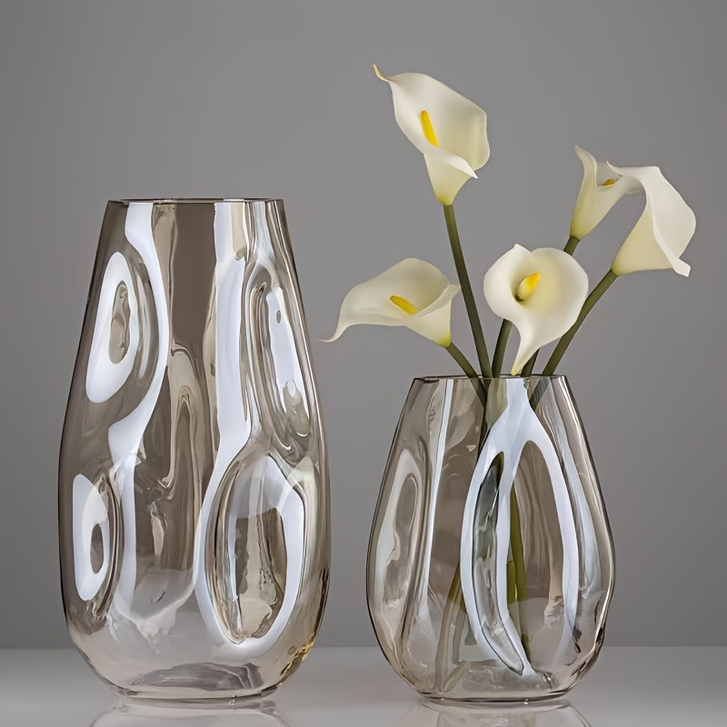 Jarrón de Cristal Redondo Contemporáneo para Rosas y Lirios