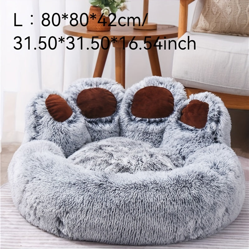 Cama de Mascotas Acolchada Pata de Oso - Confort Todo el Año