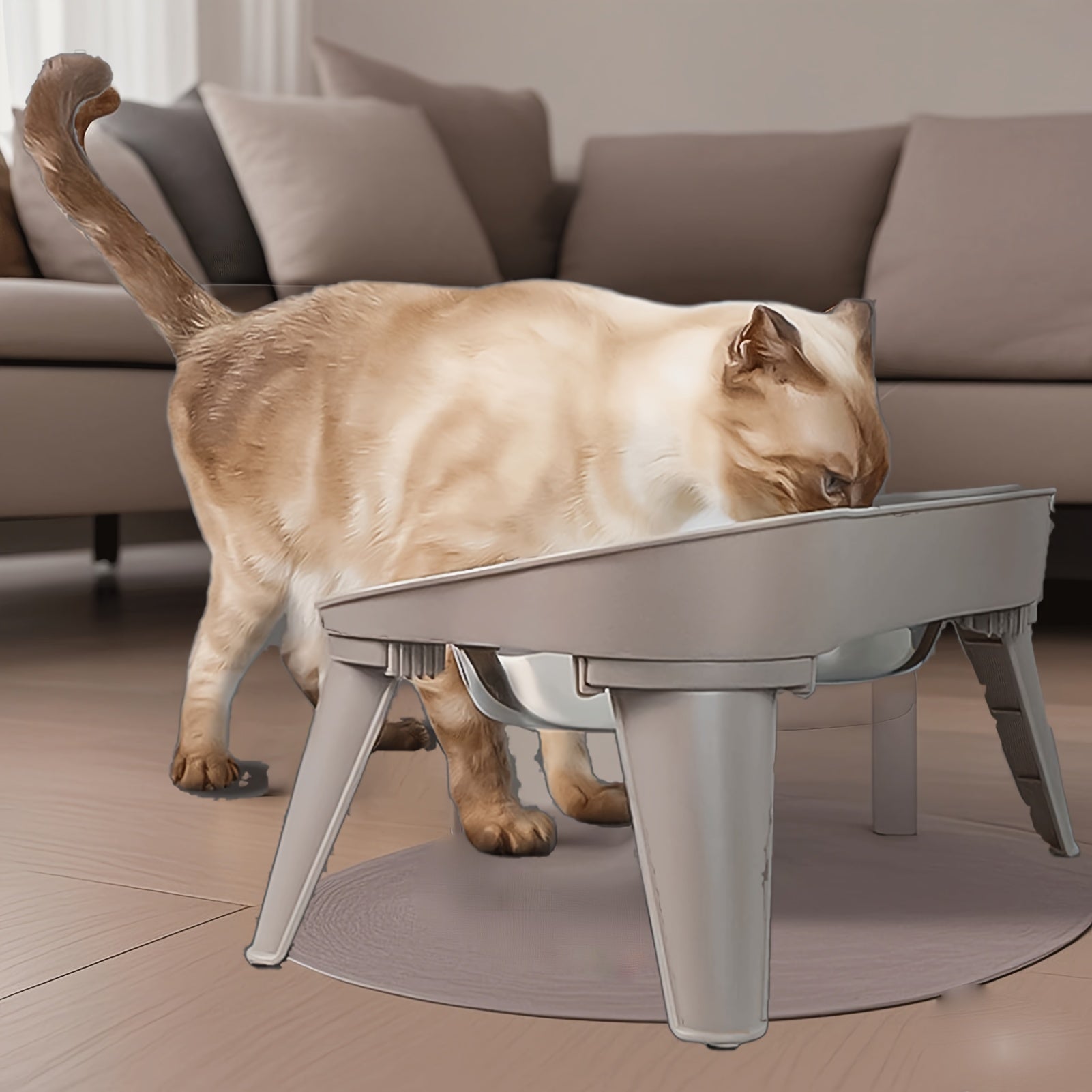 Comedero Elevado de Acero Inoxidable Antideslizante para Mascotas (M)