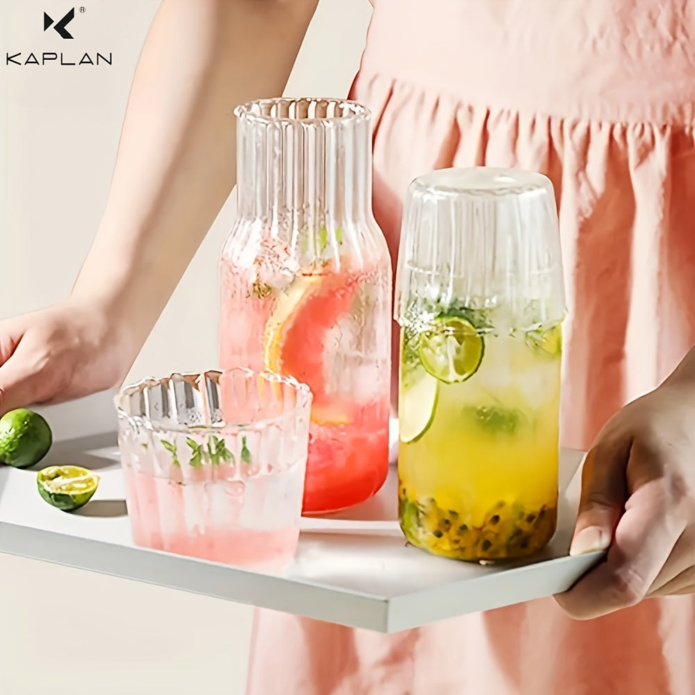 Jarra de Cristal con Vaso, 600ml para Mesita de Noche