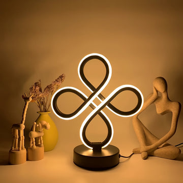 Lámpara de Mesa LED Diseño Nudo Moderno - Regulable RGB, Memoria USB