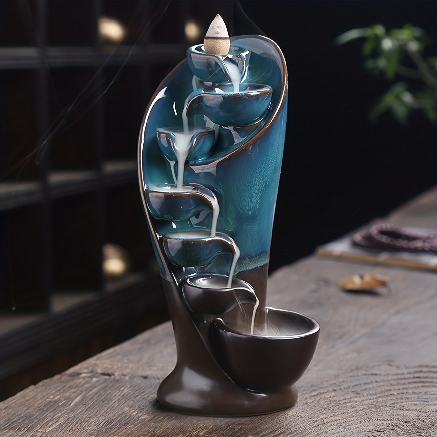 Quemador de Incienso de Cerámica en Cascada para Aromaterapia