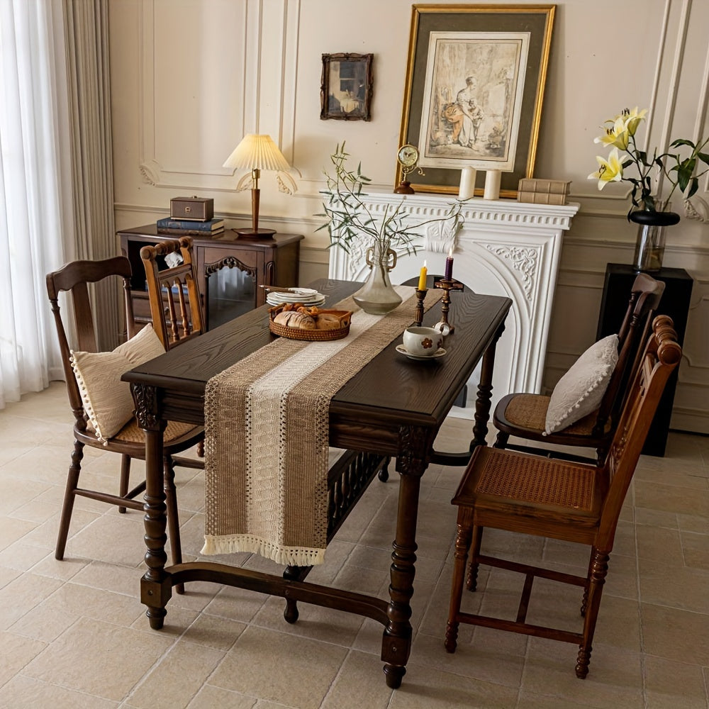 Camino de Mesa Vintage de Estilo Japonés en Poliéster