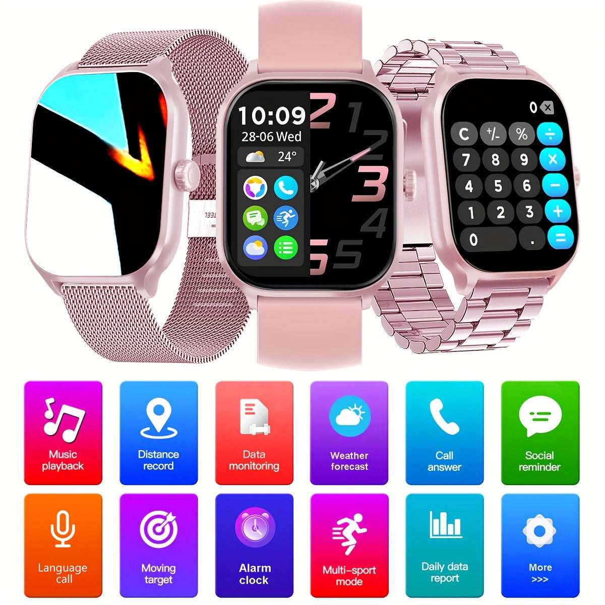 Smartwatch con Pantalla Táctil de 2.01'' y 100+ Modos Deportivos