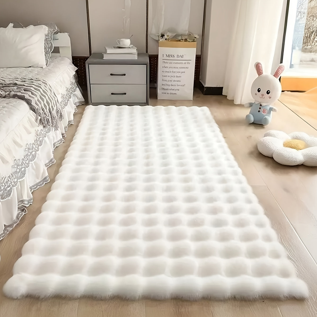Alfombra Rectangular de Peluche Suave para Salón y Dormitorio