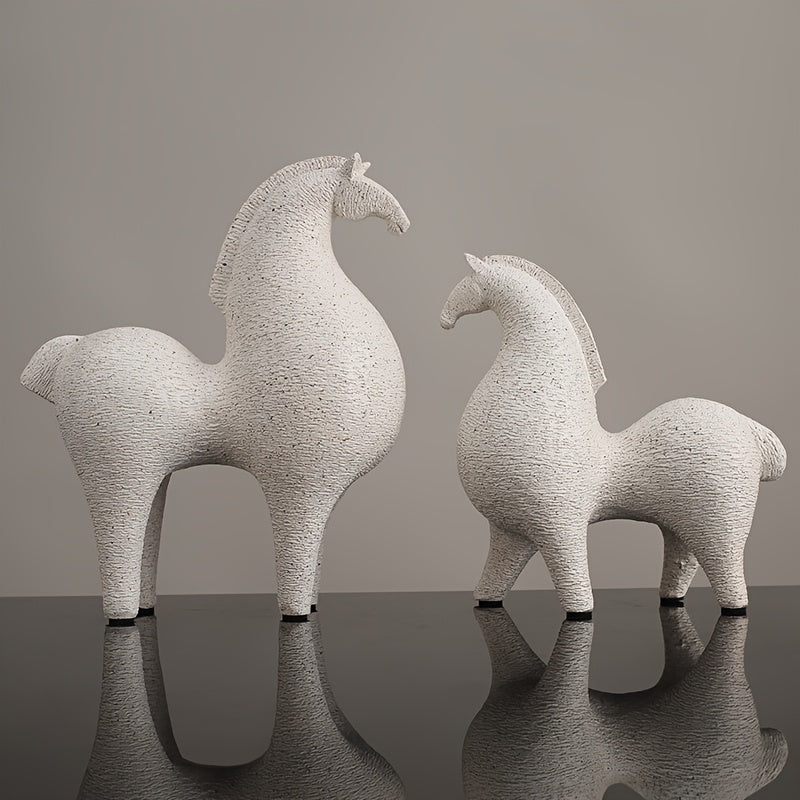 Escultura de Caballo en Resina, Arte Abstracto para Decoración Hogar