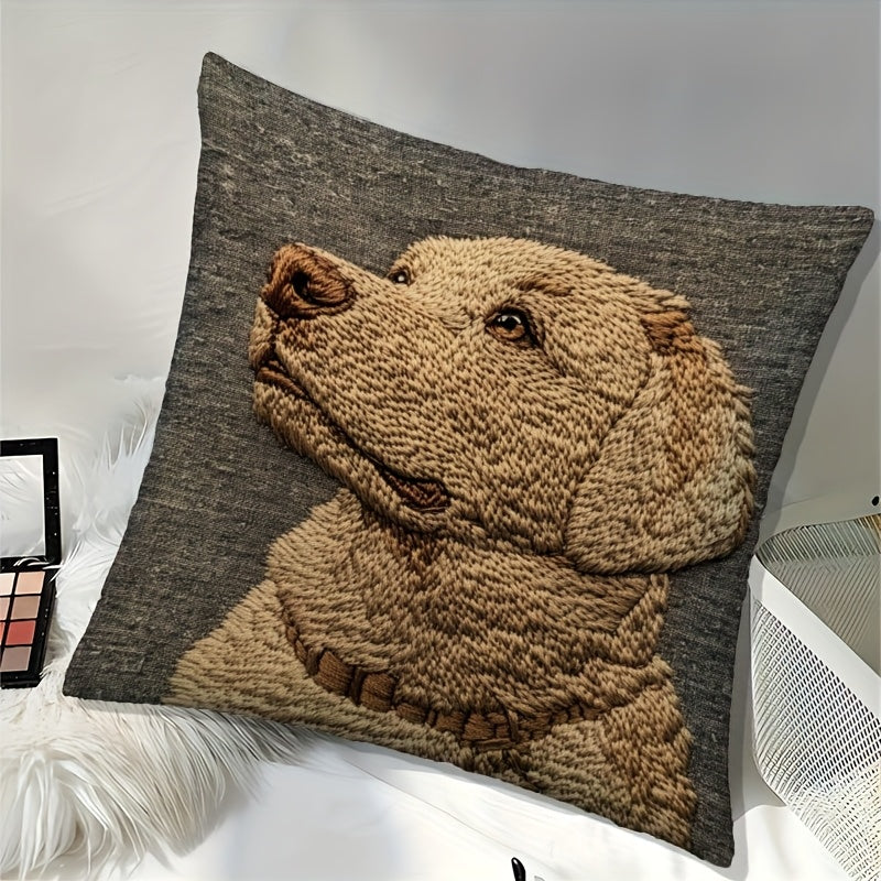 Funda de Cojín Bordada Labrador Retriever 18x18 Pulgadas