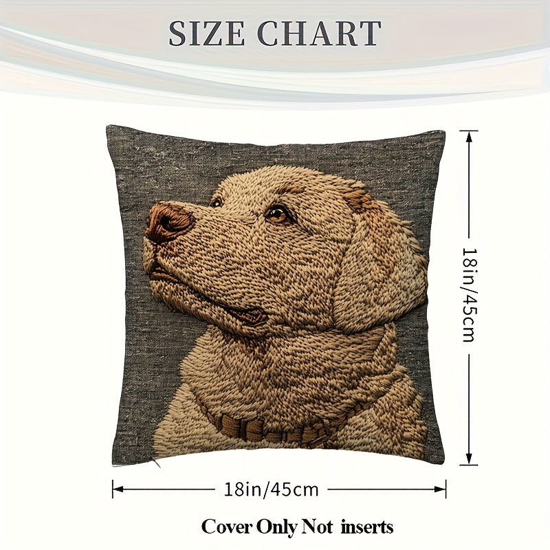 Funda de Cojín Bordada Labrador Retriever 18x18 Pulgadas