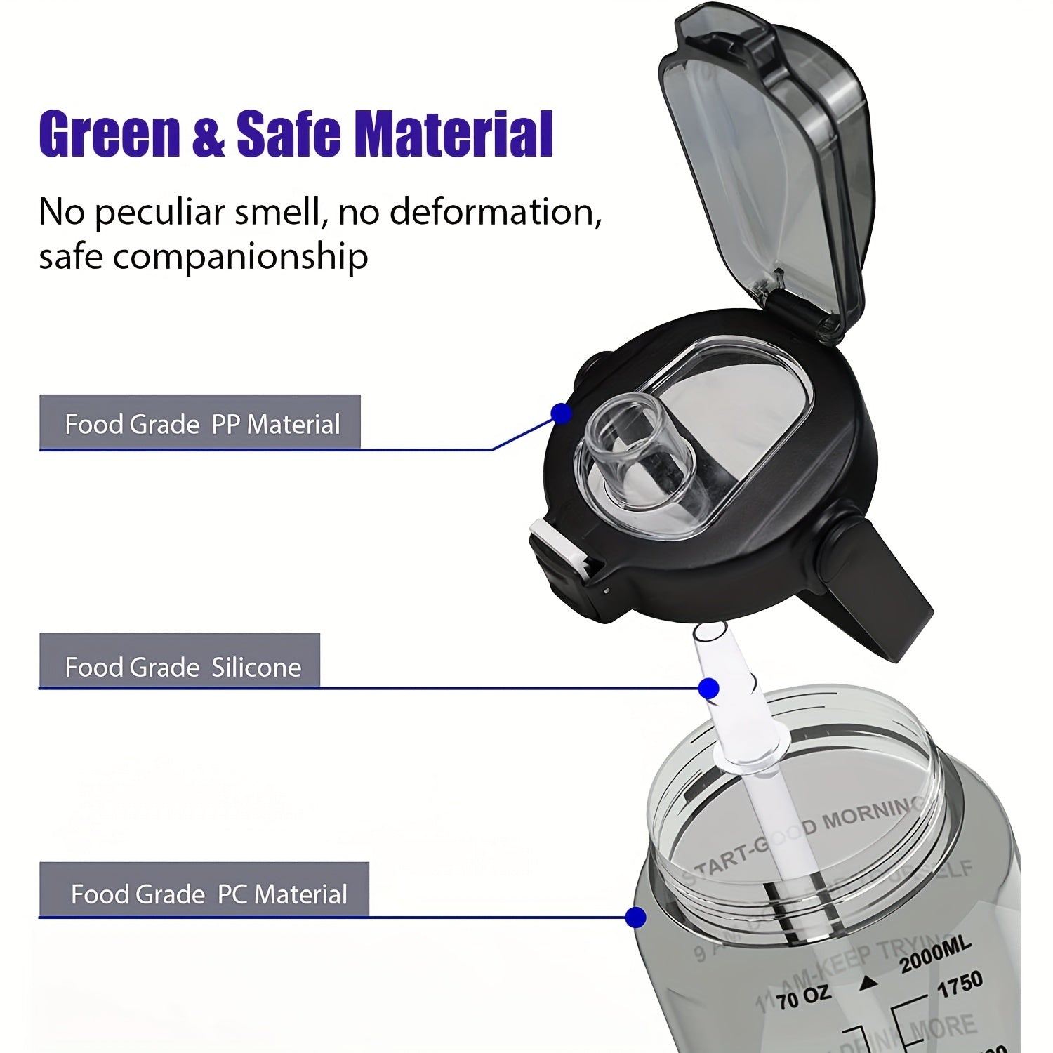 Botella de Agua 2L con Funda y Pajita - SILDURX