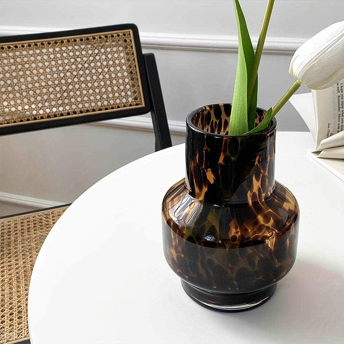 Jarrón de Cristal Art Deco con Motivo de Lunares, 1 Unidad