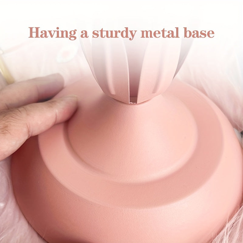 Lámpara de Mesa Decorativa con Pantalla de Flores Acrílicas Rosa