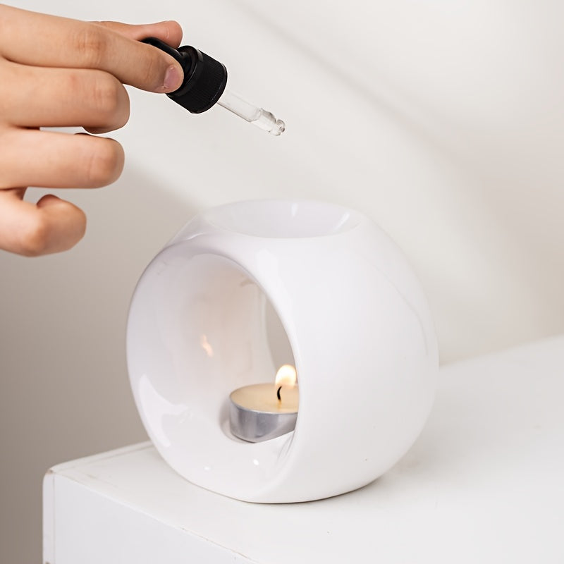 Quemador de Aceite Cerámico Ovalado para Aromaterapia