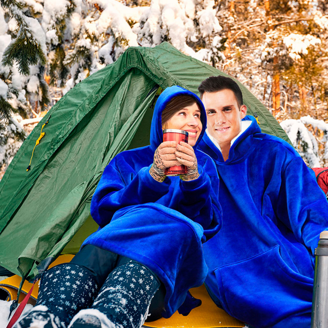 One-size reversible blanket sweatshirt for winter 