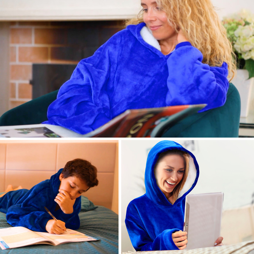 One-size reversible blanket sweatshirt for winter 