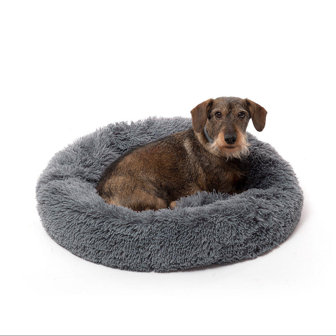 Cama redonda antiestrés para mascotas