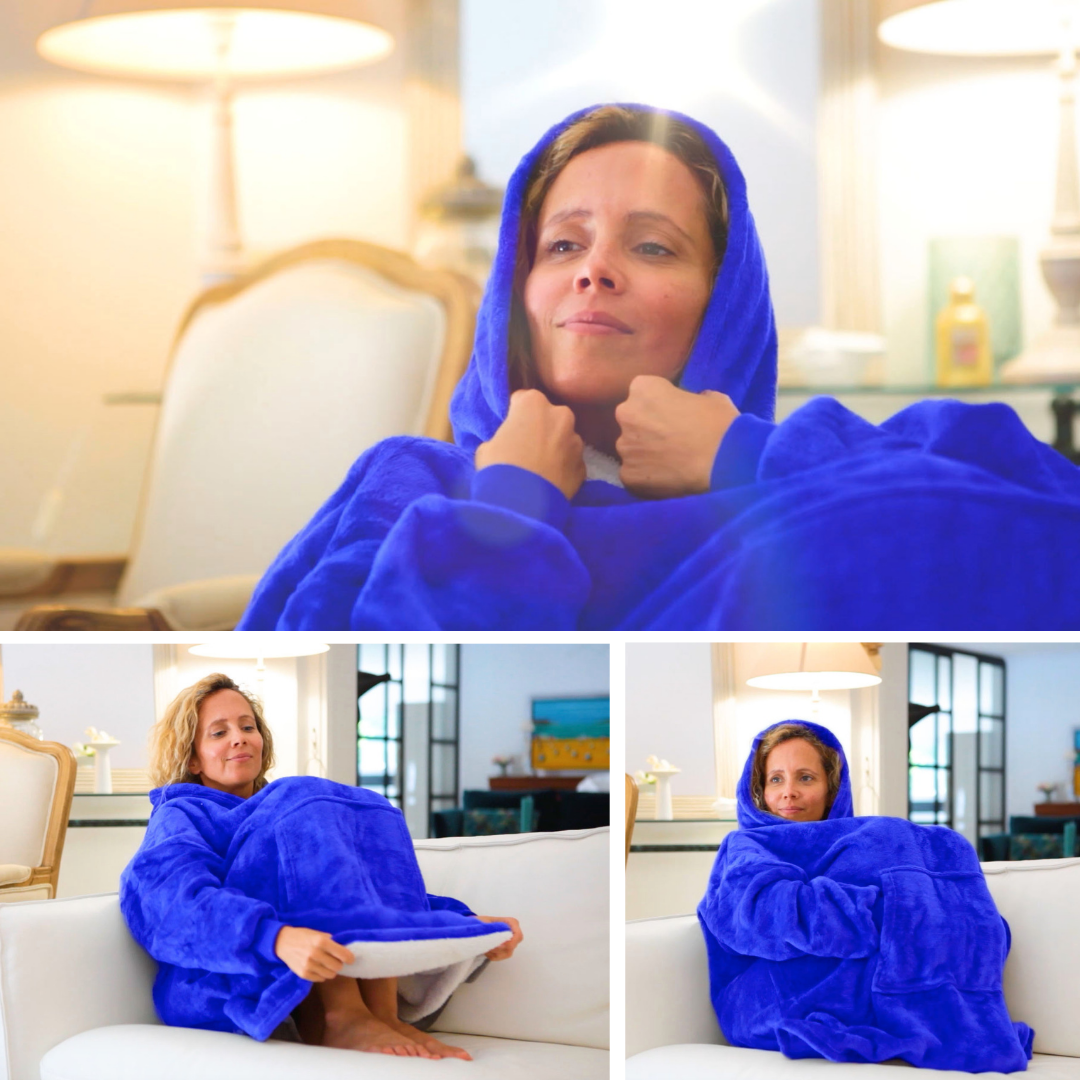 One-size reversible blanket sweatshirt for winter 