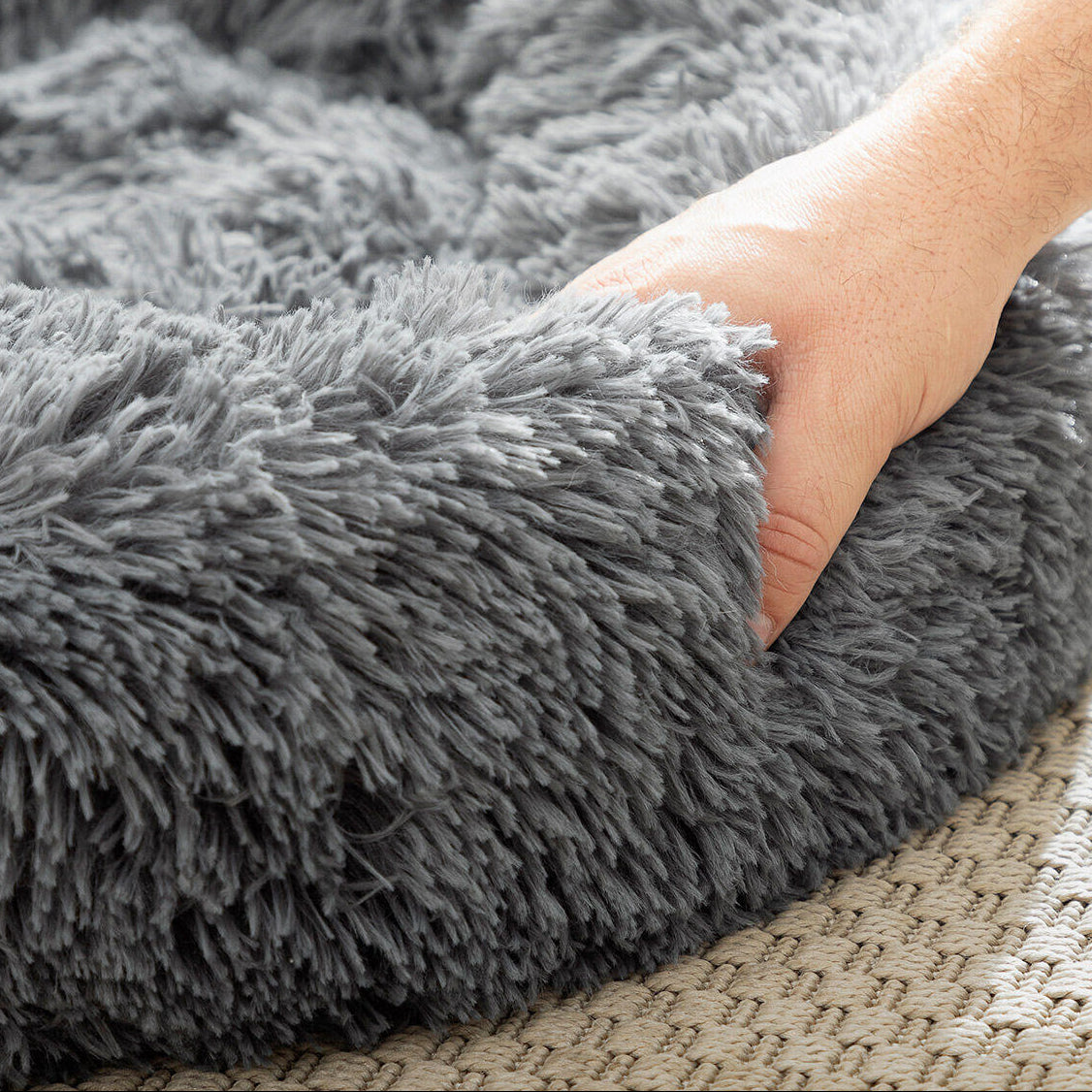 Cama redonda antiestrés para mascotas