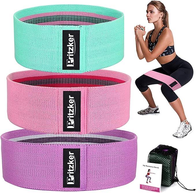 Elastic resistance bands with non-slip interior 