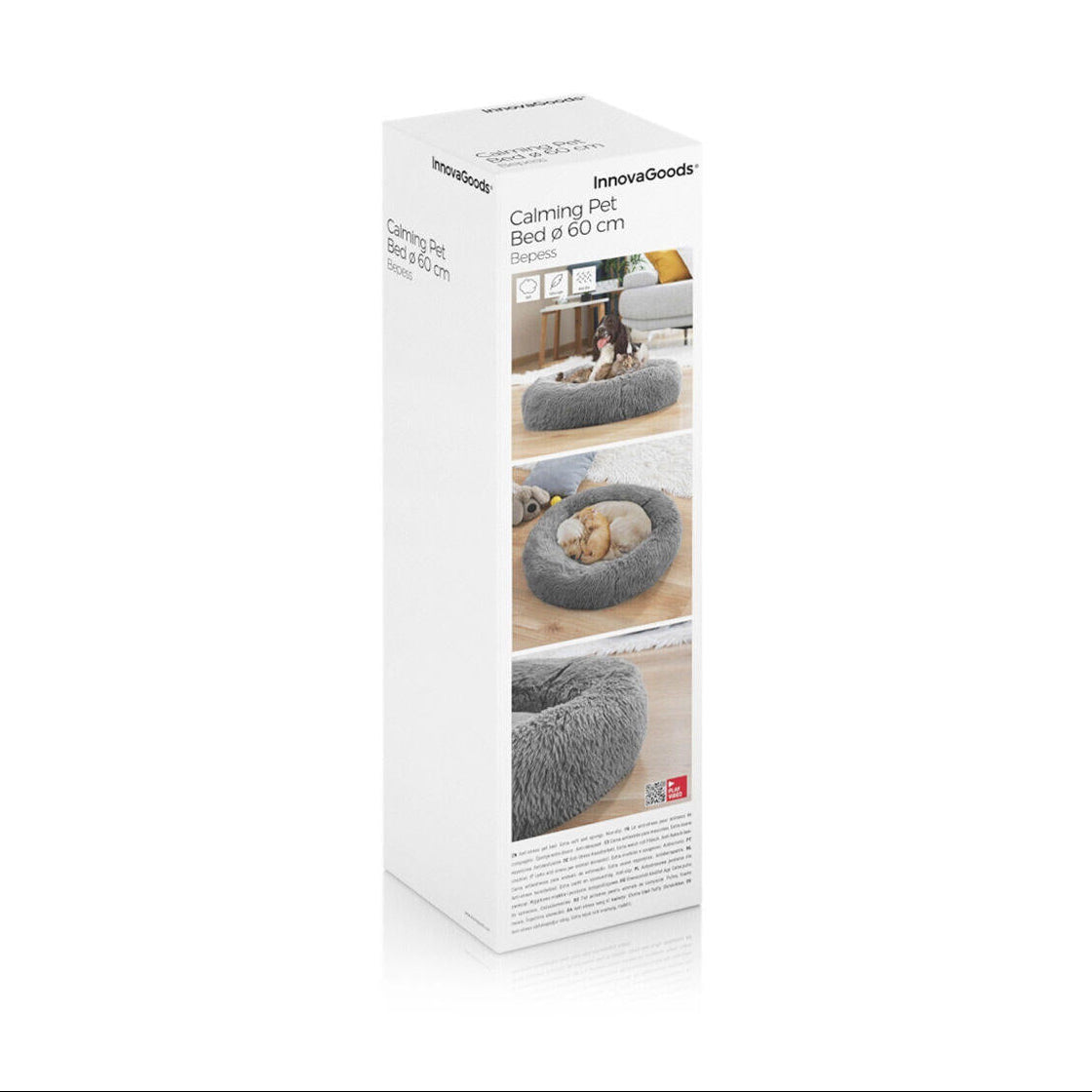 Cama redonda antiestrés para mascotas