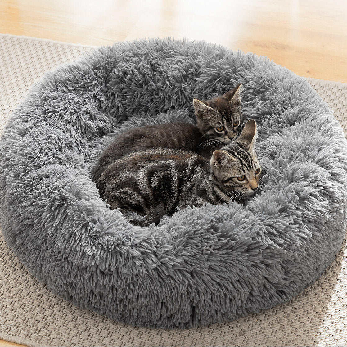 Cama redonda antiestrés para mascotas
