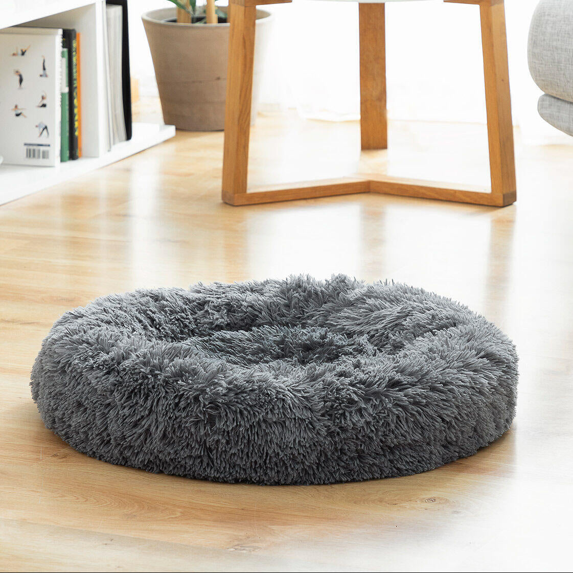 Cama redonda antiestrés para mascotas